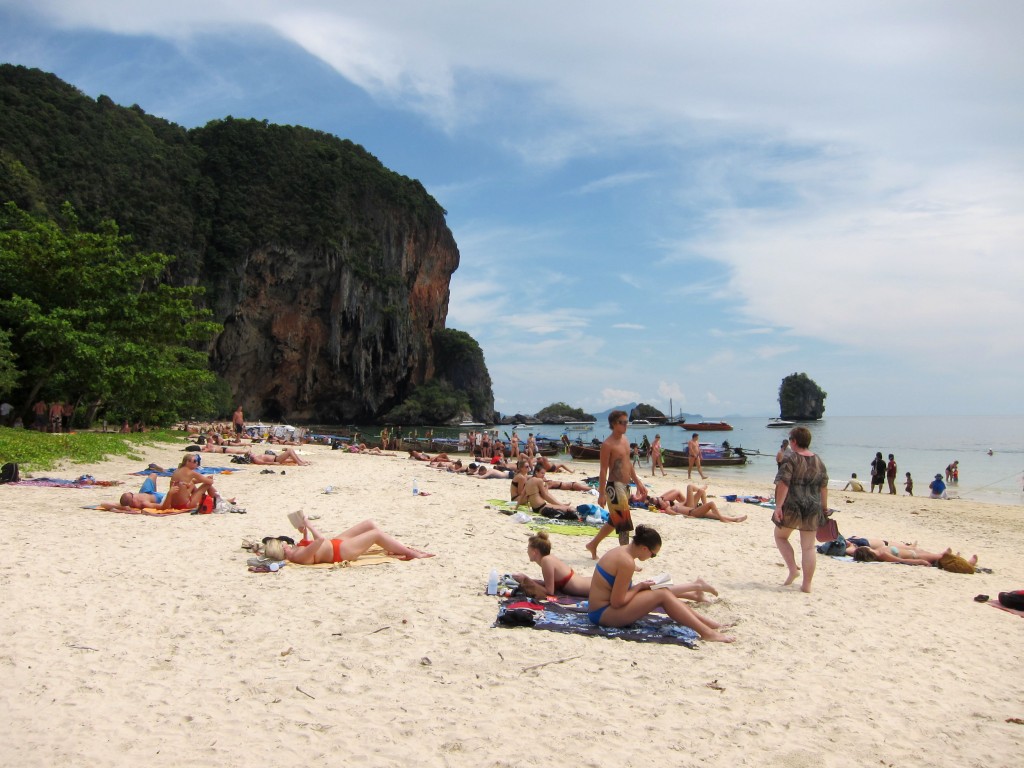 Sunbathing on Phra Nang beach